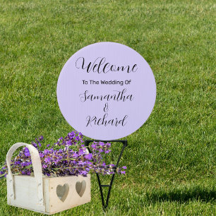 Lovely Lavender Welcome Wedding Round Sign