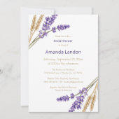 Lovely Lavender & Wheat Bridal Shower Invitation (Front)
