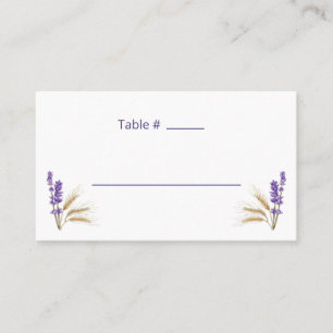 Lovely Lavender & Wheat Flat Place Card