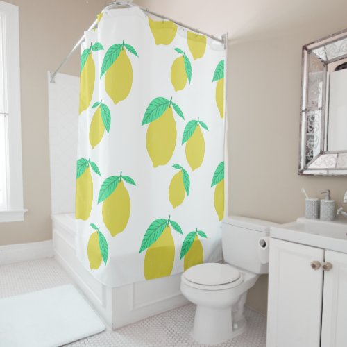 Lovely Leafy Lemons Citrus Fruit Fun Shower Curtain