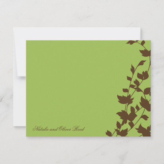 Lovely Leaves Flat Thank You Cards - Brown (Front)