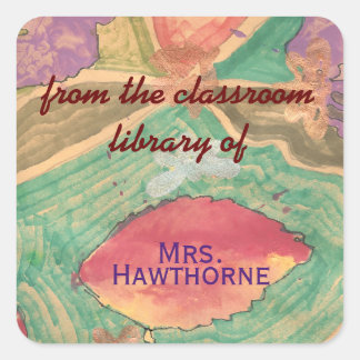 Lovely leaves personalized teacher bookplate