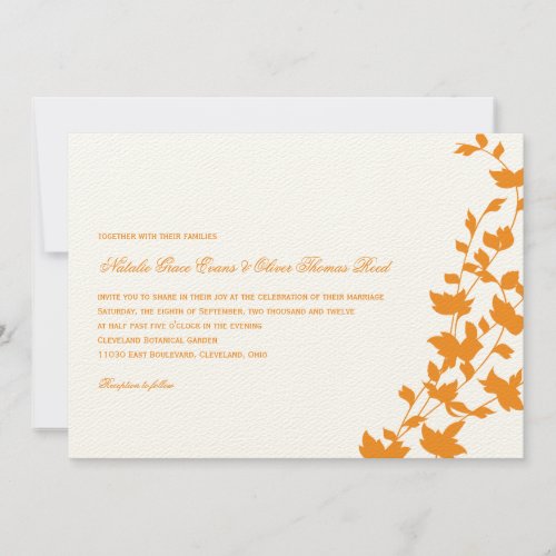 Lovely Leaves Wedding Invitation - Orange