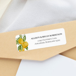 Lovely Lemon Botanical Custom Return Address Label