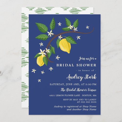 Lovely Lemon Branch _ Floral Bridal Shower Invitation