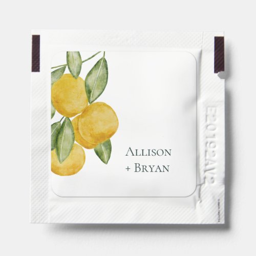 Lovely Lemon Watercolor Bridal Shower Personalized Hand Sanitizer Packet