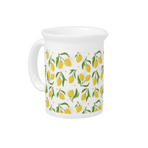 Lovely Lemon Yellow Green Beverage Pitcher