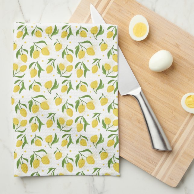Lovely Lemon Yellow Kitchen Towel (Quarter Fold)