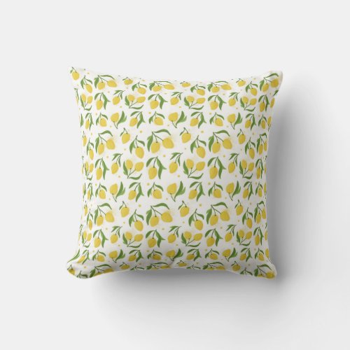 Lovely Lemon Yellow Throw Pillow