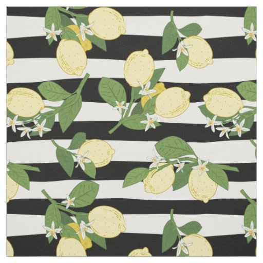 Lovely Lemons and Blossoms Pastel Fabric