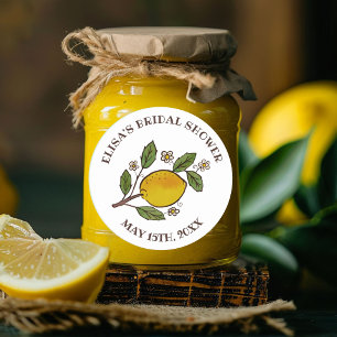 Lovely Lemons BRIDAL SHOWER Rustic CUSTOM Classic Round Sticker
