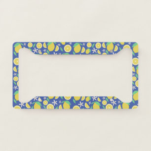 Lovely Lemons Fruit & Flowers Handmade Yellow License Plate Frame