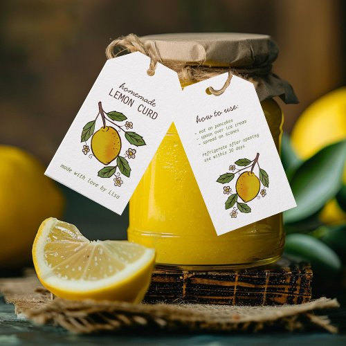 Lovely Lemons Homemade Treats Rustic Custom  Gift Tags