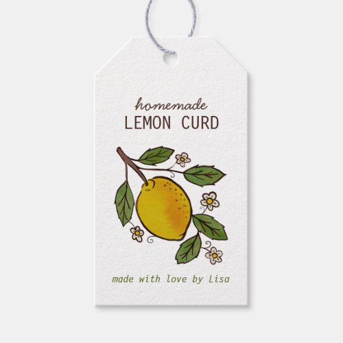 Lovely Lemons Homemade Treats Rustic Custom  Gift Tags