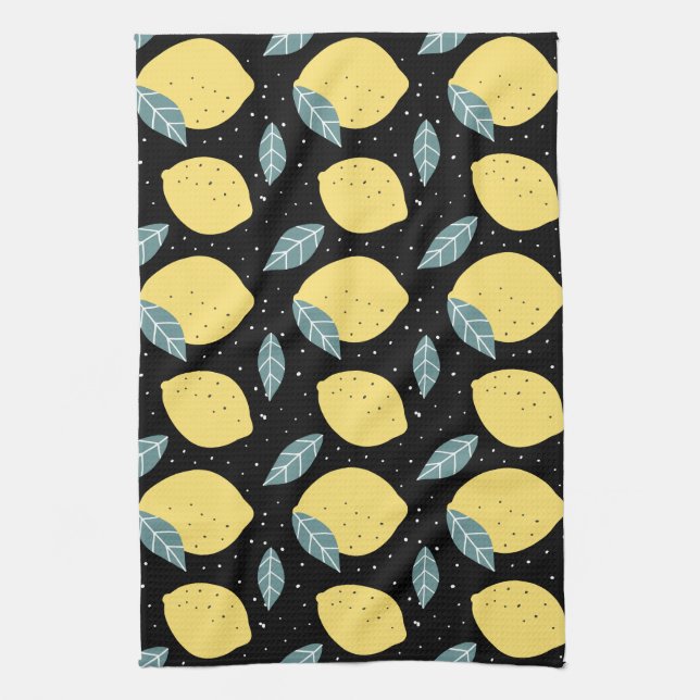 Lovely Lemons  In The Kitchen Pattern Kitchen Towel (Vertical)