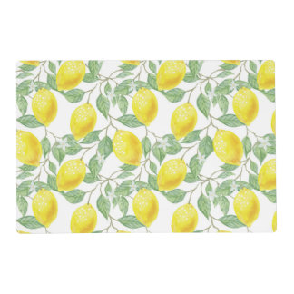 Lovely Lemons Pattern Country Laminated Placemat