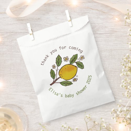 Lovely Lemons Rustic CUSTOM BABY SHOWER Favor Bag