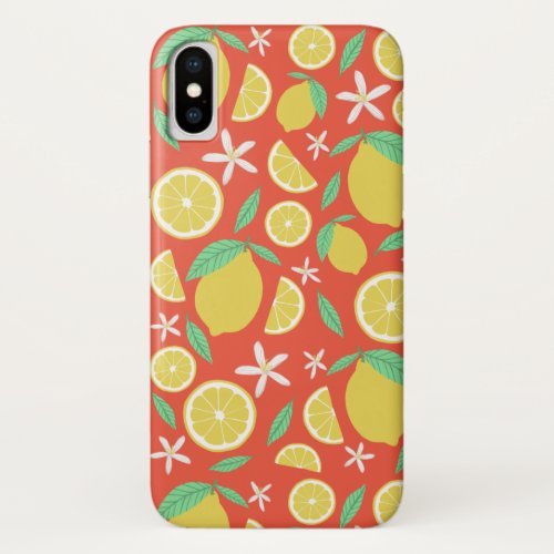 Lovely Lemons Summer Fresh Citrus Fruit iPhone XS Case