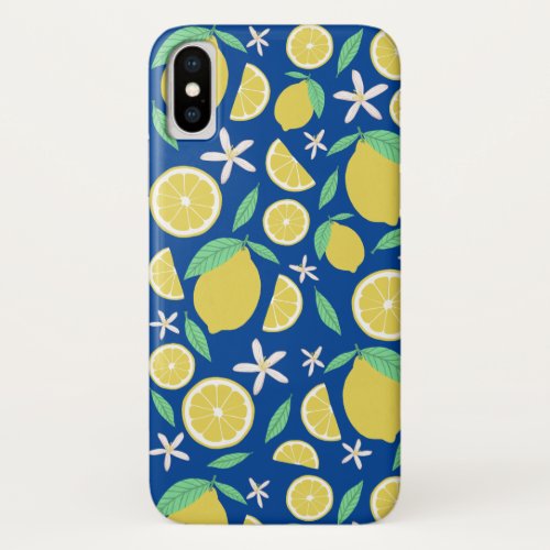 Lovely Lemons Summer Fresh Citrus Fruit iPhone XS Case