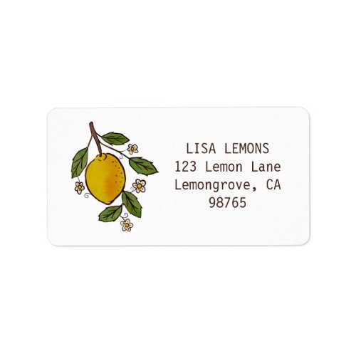 Lovely Lemons Watercolor CUSTOM Return Address Label