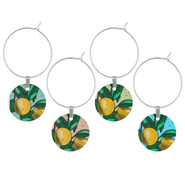 Lovely Lemons Wine Charms (Staggered)