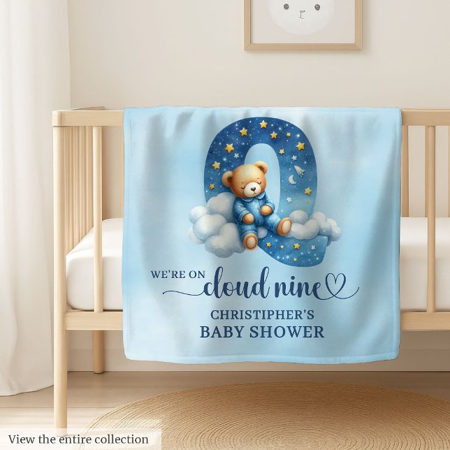Lovely Letter Q Cloud Nine Teddy Bear Baby Shower Baby Blanket (Lovely Letter Q Cloud Nine Teddy Bear Baby Shower)