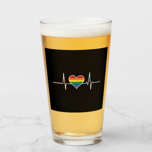 Lovely LGBT Gay Pride Heartbeat Lesbian Gays Love Glass