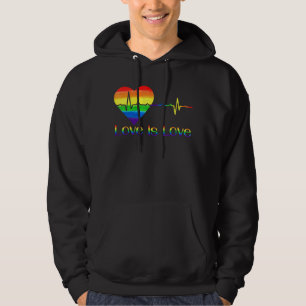 Lovely Lgbt Gay Pride Heartbeat Lesbian Gays Love Hoodie