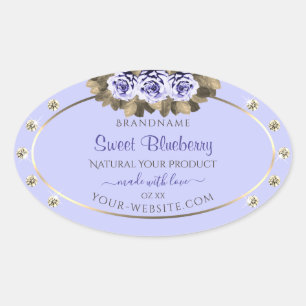 Lovely Light Baby Blue Product Labels with Jewels