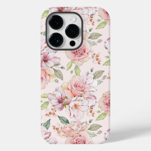 Lovely light pink roses pattern Case-Mate iPhone c Case-Mate iPhone 14 Pro Case