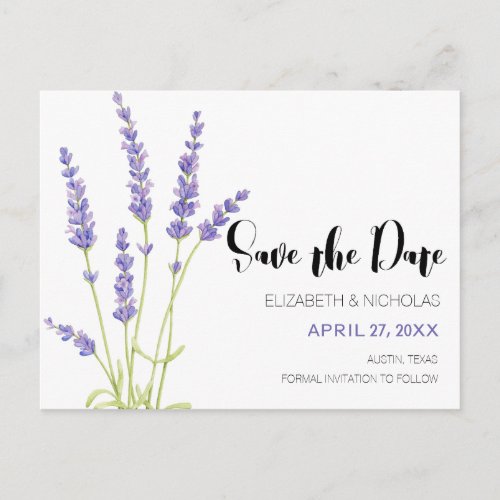 Lovely Light Purple Lavender Photo Save The Date Announcement Postcard