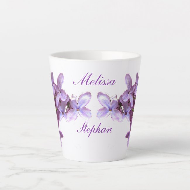 Lovely Lilac Flowers Wedding Latte Mug
