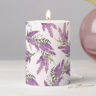 Lovely Lilac Flowers Weddings Gift Ideas Pillar Candle