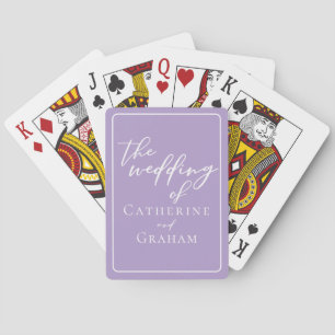 Lovely Lilac Purple Personalized Wedding Poker Cards