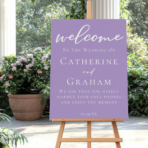 Lovely Lilac Purple Personalized Wedding Welcome Foam Board