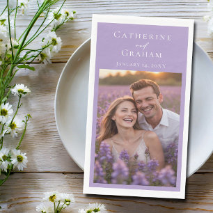 Lovely Lilac Purple Wedding Personalized Photo Paper Guest Towels