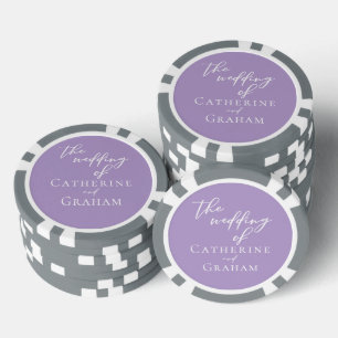Lovely Lilac Purple Wedding Personalized Poker Chips