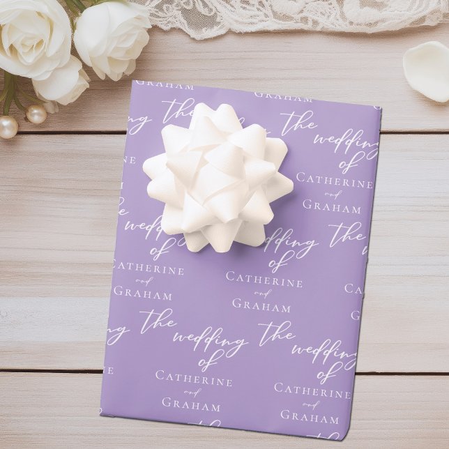 Lovely Lilac Purple Wedding Personalized Wrapping Paper Sheets (Creator Uploaded)