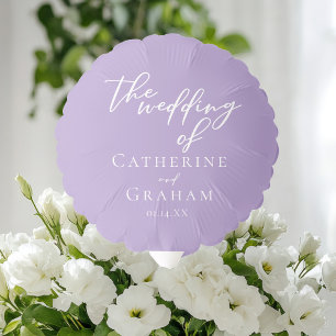 Lovely Lilac Purple White Personalized Wedding Balloon