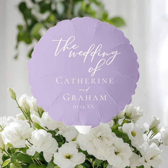 Lovely Lilac Purple White Personalized Wedding Balloon (Creator Uploaded)