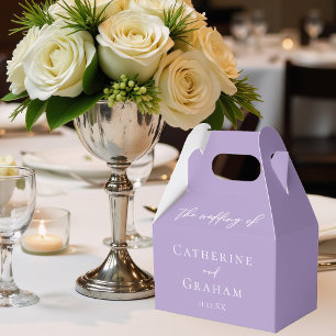 Lovely Lilac Purple White Personalized Wedding Favor Boxes