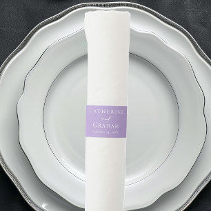 Lovely Lilac Purple White Personalized Wedding Napkin Bands