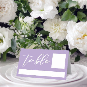 Lovely Lilac Purple White Personalized Wedding Place Card