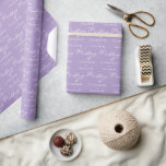 Lovely Lilac Purple White Personalized Wedding Wrapping Paper<br><div class="desc">This lovely lilac wedding wrapping paper features beautiful white typography on a soft purple background for a spring ceremony in the afternoon. Lavender pastel gift wrap is a delicate color choice for an elegant garden occasion.</div>