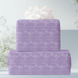 Lovely Lilac Purple White Personalized Wedding Wrapping Paper<br><div class="desc">This lovely lilac wedding wrapping paper features beautiful white typography on a soft purple background for a spring ceremony in the afternoon. Lavender pastel gift wrap is a delicate color choice for an elegant garden occasion.</div>