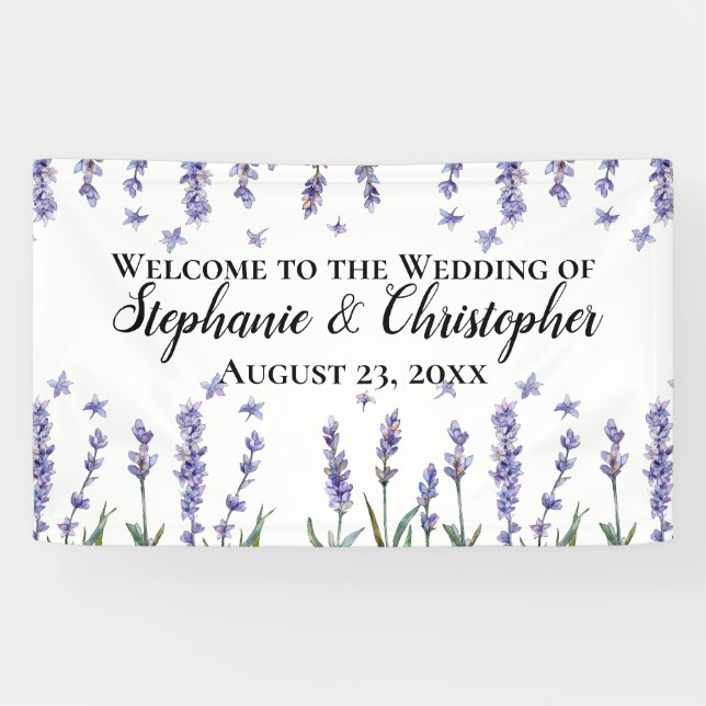 Lovely Lilac Watercolor Elegant Summer Wedding Banner (Horizontal)