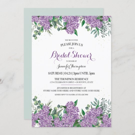 Lovely Lilacs Bridal Shower Invitation