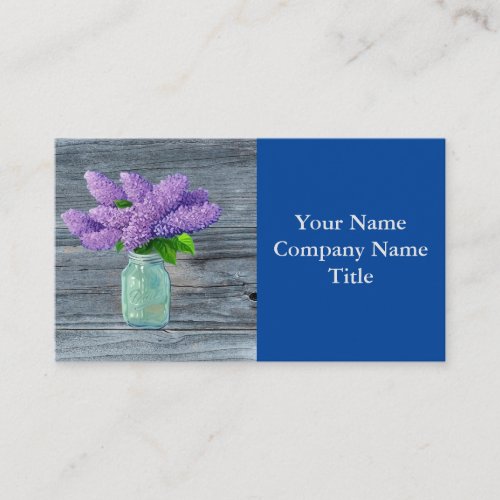 Lovely Lilacs  In Rustic Mason Jar Business Card