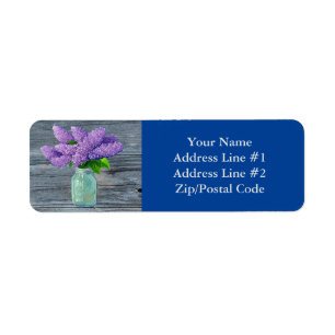 Lovely Lilacs  In Rustic Mason Jar Label