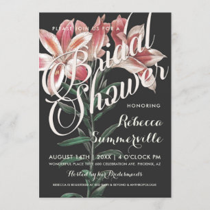 Lovely Lily Botanical Bridal Shower Invitations
